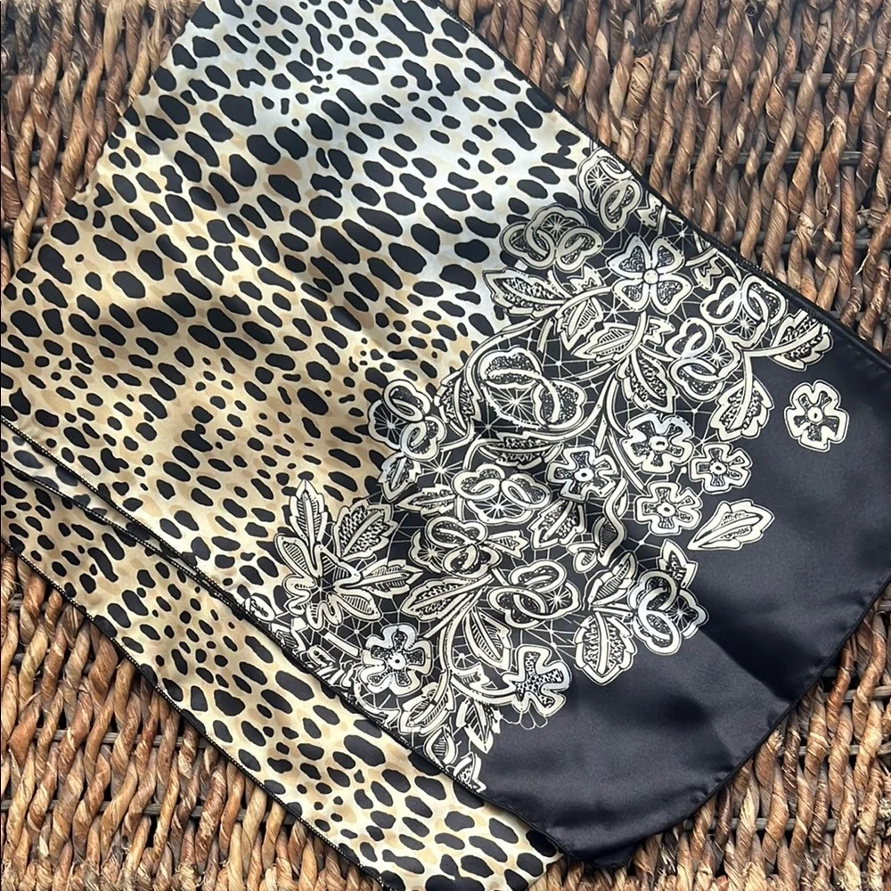 Leopard Print and Floral Scarf